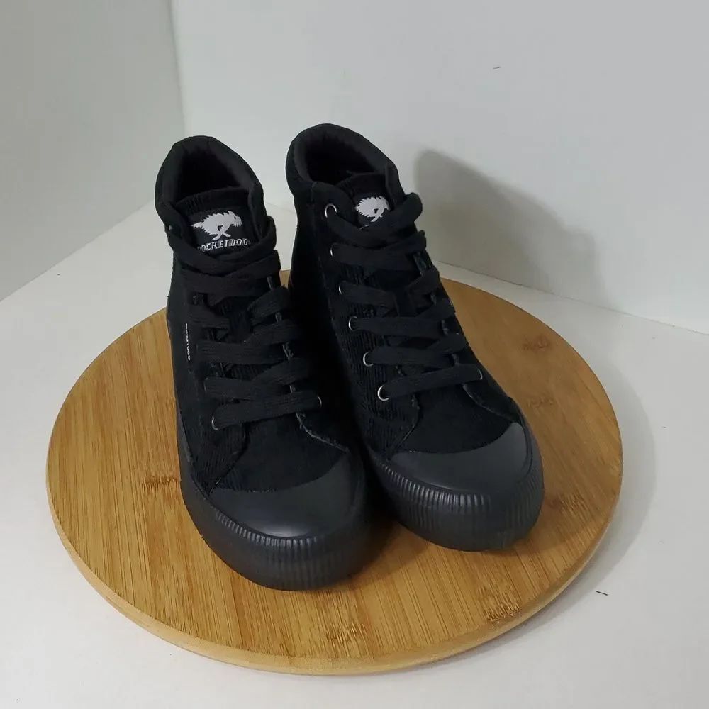 Rocket Dog Corduroy High Top Sneakers Black Size 9.5 NIB